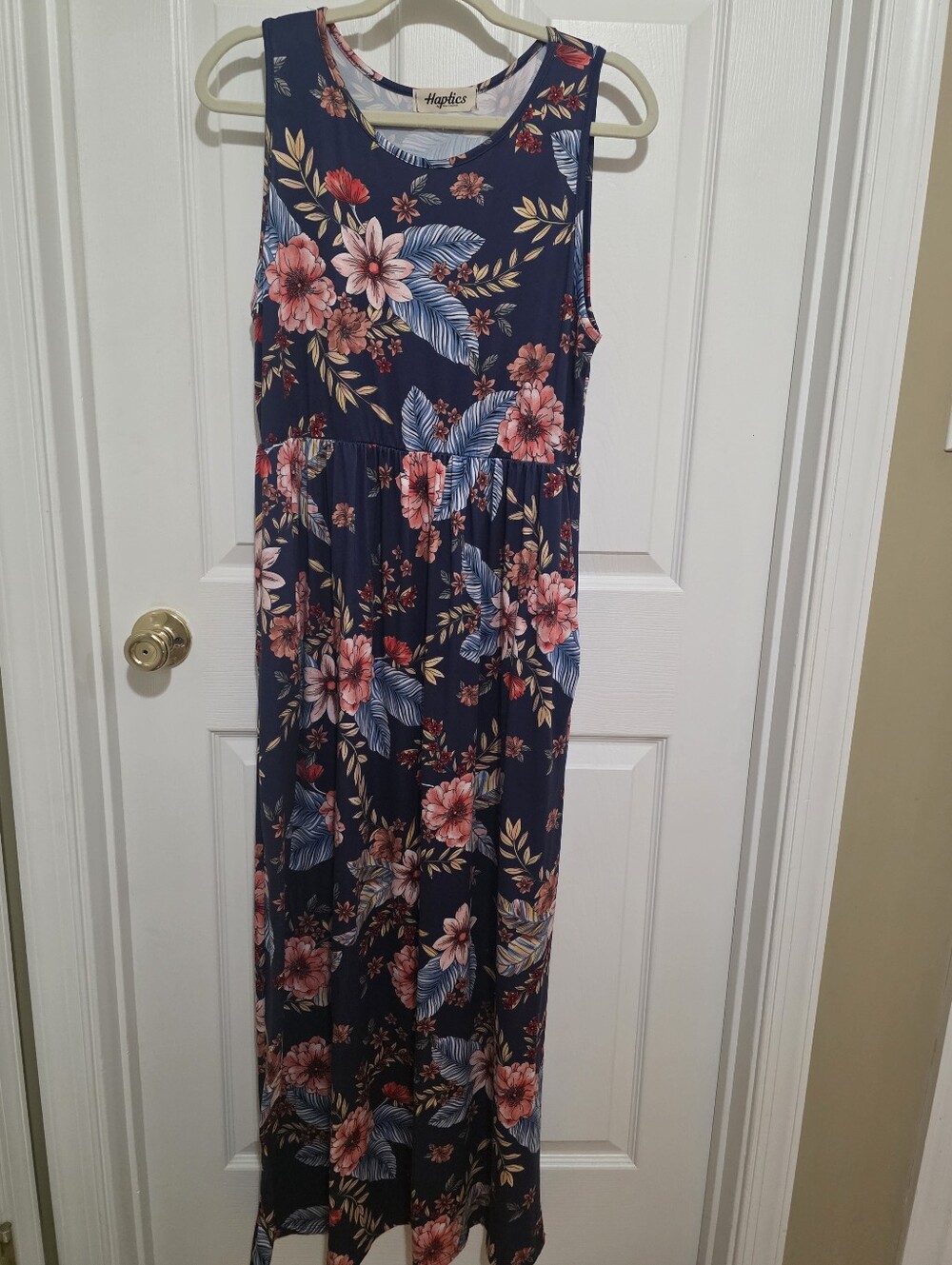 Haptics Navy Floral Maxi Skirt with Pink & Blue Botanicals NEW